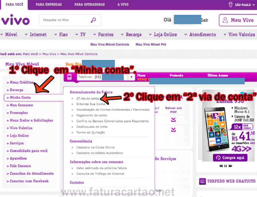 Fatura Vivo Móvel e Fixo Fatura Vivo Móvel e Fixo