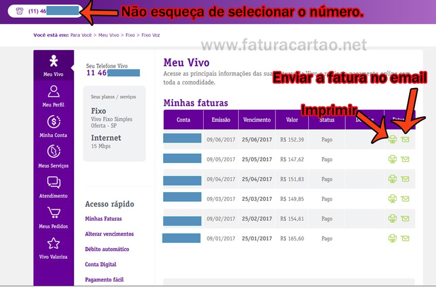 Fatura Vivo Móvel e Fixo Fatura Vivo Móvel e Fixo