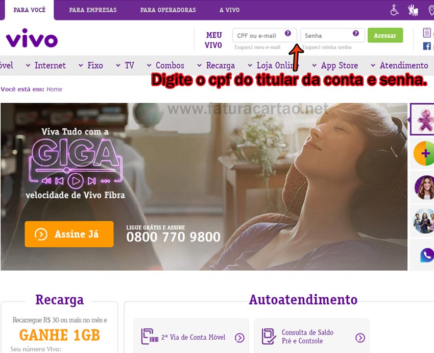 Fatura Vivo Móvel e Fixo Fatura Vivo Móvel e Fixo