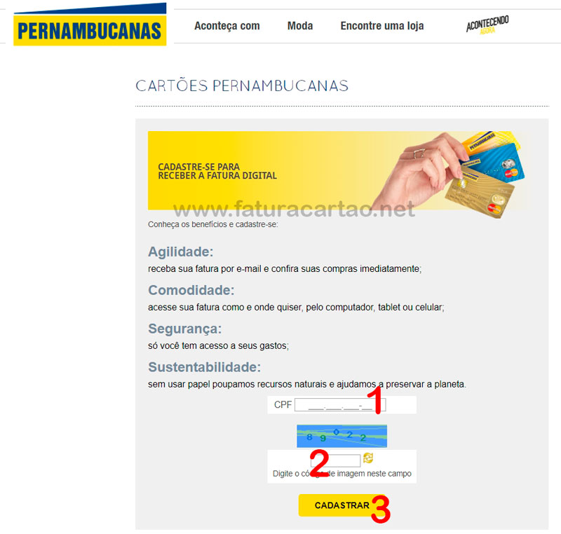 Fatura Cartão Pernambucanas