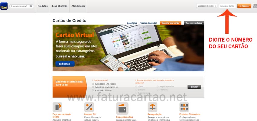 Site banco itaú cartão de crédito