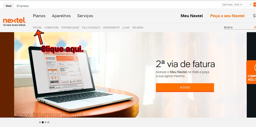 Nextel Fatura: Gerar e imprimir!